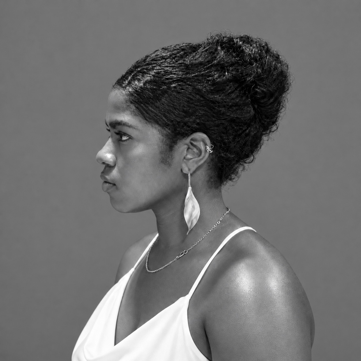 Portrait of Emily Morgan in profile